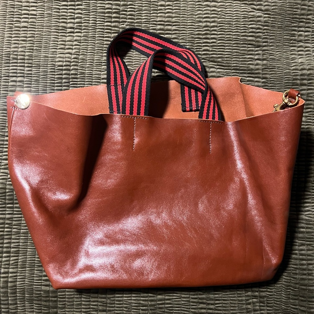 Clare V Brown Leather Tote Bag New - Picture 6 of 6